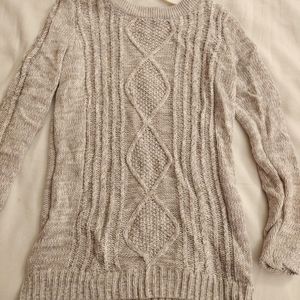 Gray and white sweater
